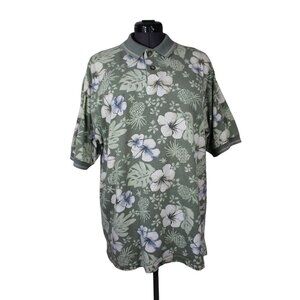 The Skins Game Vintage Golf Polo Men’s Size Large Floral Print Short Sleeve Shir